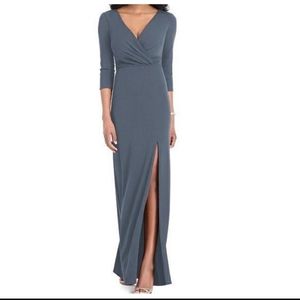 After Six – Crisscross Stretch Crepe Evening Dress, size XXS